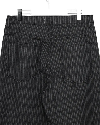 (Unisex) Pencil Stripe Wide Black Jeans