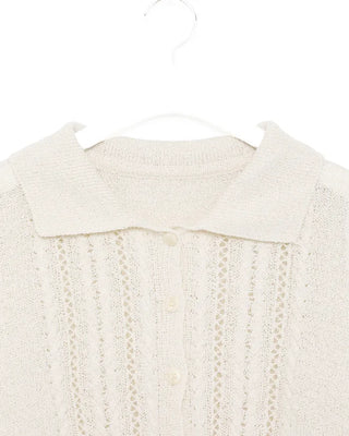Short-sleeved knit polo shirt