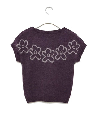 Floral short-sleeved knit