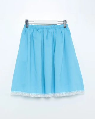 Shirred cotton midi skirt