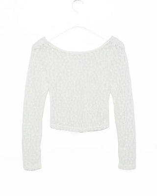 Boat neck floral lace slim top