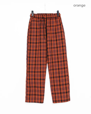 Loose-fit banding check pants