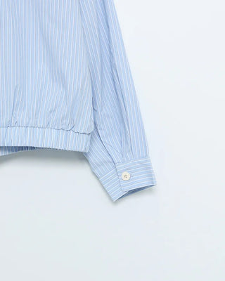 High-neck striped pattern blouson