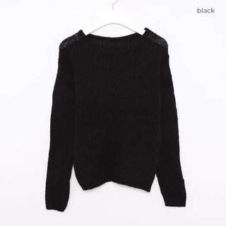 Ribbed long-sleeve wool knit