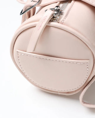 Faux leather buckle shoulder bag