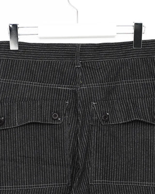 Square hip flap pocket pinstripe denim pants