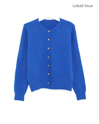 Gold button detail knit cardigan