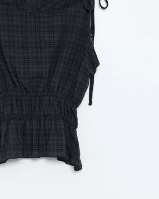 Checked halter neck sleeveless top