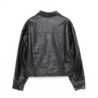 Casual short leather jacket