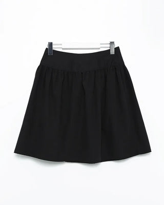 Waist button shirring button midi skirt