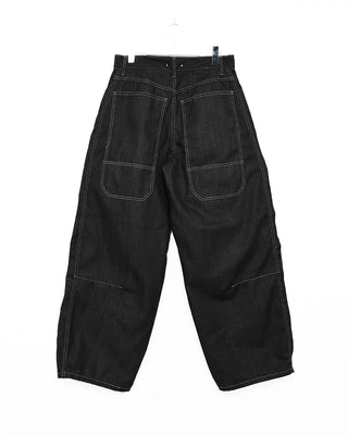 (Unisex) Color-block balloon denim pants