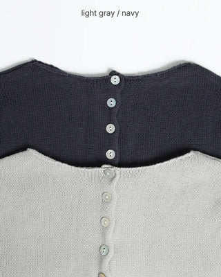 Shell button short-sleeved cardigan