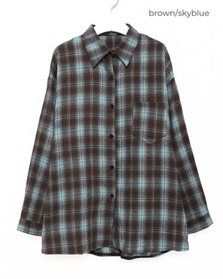 Loose-fit check shirt