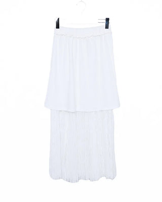 See-through lace long skirt