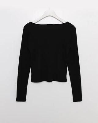 Bust Ribbon Point Square Neck T-Shirt
