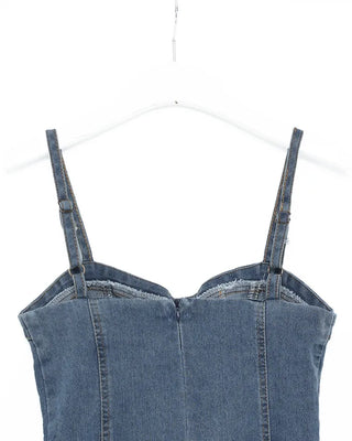 Corset denim mini dress