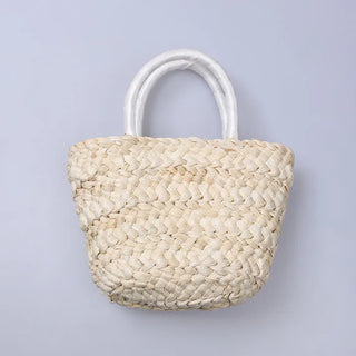 Ribbon Rattan Tote Bag
