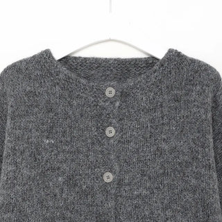 Loose-fitting button-up wool cardigan
