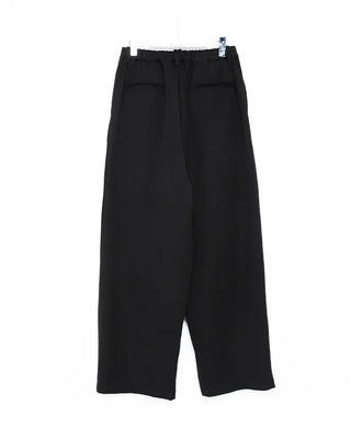 Cotton pleated wide slacks