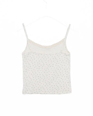 Perforated lace camisole