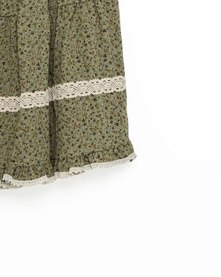 Floral lace tiered skirt