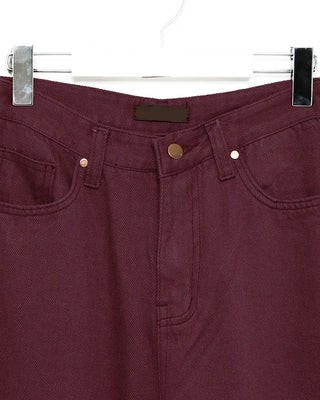 Colored wide rayon-blend cotton pants