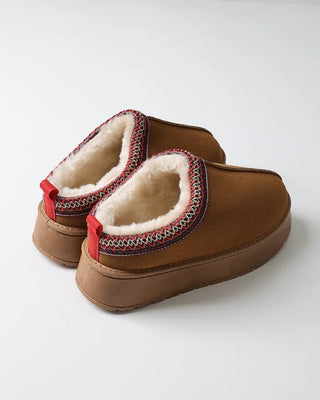 Ethnic suede platform shoes