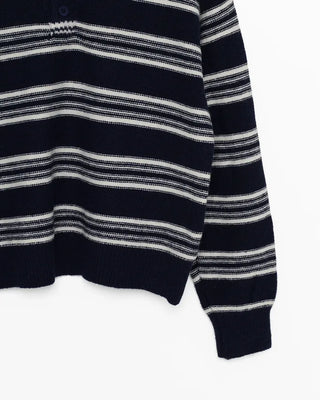 Striped polo collar knit