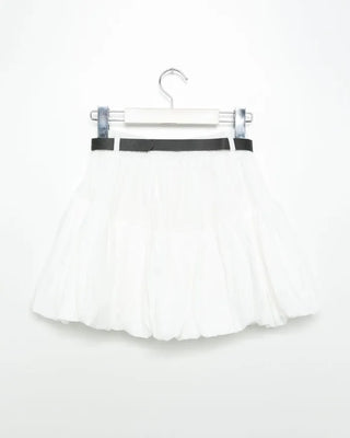 Elastic waist balloon mini skirt