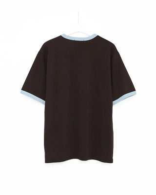 Retro-colored ringer neck T-shirt