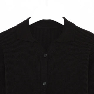V-neck ribbed cardigan