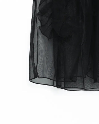 Chiffon frill sleeveless bustier