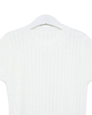Perforated short-sleeved knit