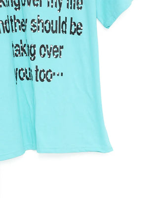 Dot lettering print short-sleeved T-shirt