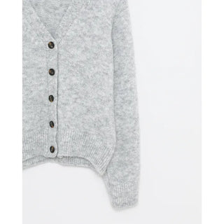 Wool V-neck button cardigan