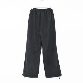 Ribbed wide brushed pants