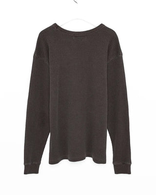 Pigmented waffle long-sleeved T-shirt