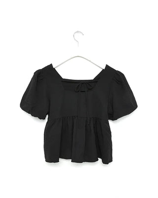 Square puff blouse