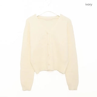 V-neck light wool cardigan