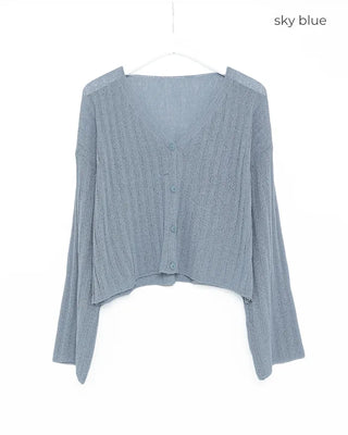 Ribbed V-neck cardigan