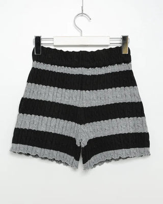 Striped knit shorts