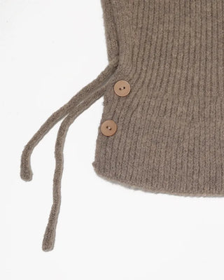 Neck Button Rib Knit Balaclava