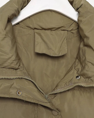 High-neck flap pocket faux down vest