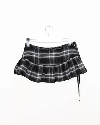 Checked layered skirt