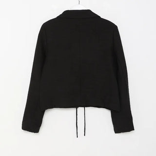 Ribbon Collar Cropped Jacket
