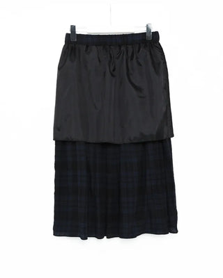 Check pattern cotton long skirt