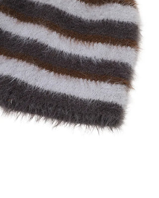 Two-tone striped knit hat