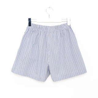 Cotton striped elastic waist shorts