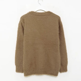 Loose-fit V-neck knit cardigan