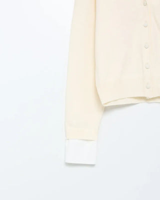 Layered shirt with knit accents